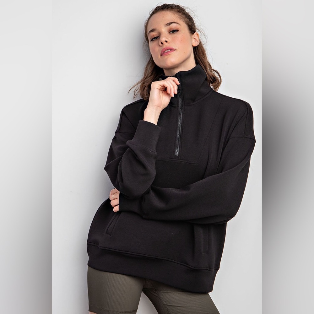 #467. Scuba Quarter Zip Pullover - Black